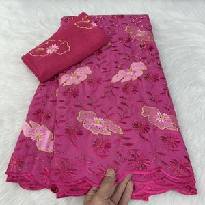 <span class=keywords><strong>Tissu</strong></span> en dentelle <span class=keywords><strong>suisse</strong></span> brodé voile Sénégal 2024, 5 yards, motifs assortis pour robes féminines - Product Image 4