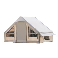 Tente de toit gonflable pour camping extérieur, abri multi-personnes, imperméable, coupe-vent, avec cheminée, quatre saisons, double couche, montage rapide