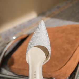 Elegant Sexy Evergreen Women's Wedding <b>Shoes</b> Ankle Strap Closed Toe Stiletto Heel Anti Slip Waterproof Genuine Leather Upper - Product Image 5