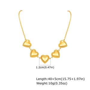 Collana Girocollo Retrò in Acciaio Inossidabile con Ciondolo a Cuore, Gioiello alla Moda per Anniversario - Product Image 2