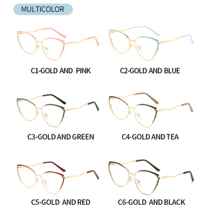 Charnière <span class=keywords><strong>à</strong></span> ressort en métal lunettes oeil de chat TR90 cadres lumière bleue bloquant les montures de lunettes optiques pour les femmes - Product Image 2
