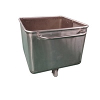 Chariots à roulettes en acier inoxydable de qualité alimentaire de 200l, 300l, 400l, bacs à décharge