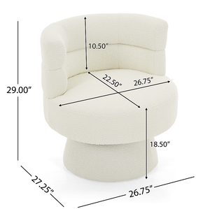 360 Modern Tufted PU Swivel Chair Boucle Swivel Accent Chair for Living Room Bedroom & Home Office - Product Image 4