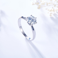 Cincin Moissanite Elegan Terlaris, Setting 6-Pin Klasik, Perak S925 & Lapisan Emas Rose, Cocok untuk Dipakai Sehari-hari, Hadiah Manis, Cincin Fashion