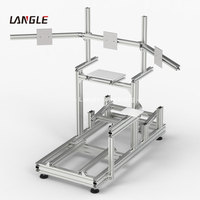 Simulador de movimiento perfil de aluminio 4080 3 pantalla soporte de carreras volante asiento soporte Simracing silla Sim Rig DIY Sim Racing