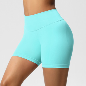 Women Seamless Ribbed <b>High</b> <b>Waist</b> Fitness <b>Shorts</b> V <b>Shaped</b> Back Butt Lift 4 Way Stretch Anti Chafing Pilates Running Bike <b>Shorts</b> - Product Image 2