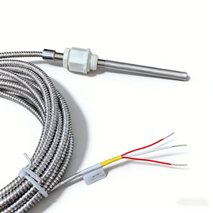 高精度 G1/2 ネジ式 PT100 プラチナ熱抵抗器 工業用温度センサー シングルプローブ 3 線式システム - Product Image 3