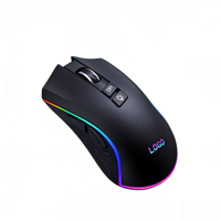 Souris de jeu lumineuse RGB avec 7 boutons, suivi optique, filaire USB pour ordinateur de bureau en stock