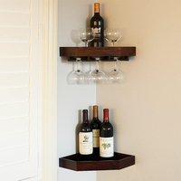 Rangement pour la maison Lot de 2 porte-bouteilles en bois rustique flottant avec 6-7 fentes pour verre Porte-bouteilles mural