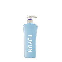 Fuyun Bouteille de shampoing PET bleu mat de luxe 550ml avec pompe à lotion verte Bouteille de lotion cosmétique personnalisée pour blush