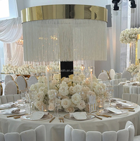 Nouveauté - Centre de table de mariage de luxe de haute qualité - Support à fleurs en acier inoxydable doré pour la décoration de table de mariage