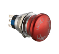 Interrupteur d'arrêt d'urgence 22 mm, étanche IP65, bouton-poussoir champignon à verrouillage 1NO1NC 2NO2NC, déverrouillage par torsion, interrupteur d'arrêt d'urgence rouge 5A 250V en acier inoxydable