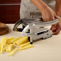 Coupe-frites et trancheuse à pommes de terre manuelle multifonction de haute qualité en acier inoxydable durable, lavage à la main uniquement, pour usage en cuisine
