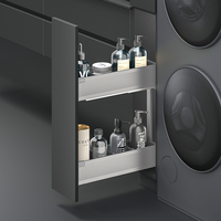 ARTSTEEL Panier coulissant moderne durable à fixation latérale, compatible avec les armoires étroites de 200 mm, système de rangement pour cuisine et maison