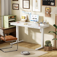 Table élévatrice électrique avec cadre en acier et plateau en bois, convertible, pivotante, ergonomique, durable, automatique, moderne, pour bureau à domicile, facile à assembler