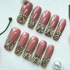 Ongles pressés faits main de luxe, paillettes brillantes, design de salon, décoration de <span class=keywords><strong>serpent</strong></span>, faux ongles en acrylique, manucure exquise, 10 pièces - Product Image 6