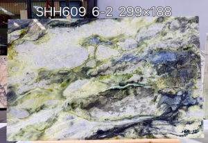 Mármol Verde Natural Cuatro Estaciones, Piedra de Paisaje Verde Multitono de Lujo para Paredes Decorativas y Encimeras - Product Image 3