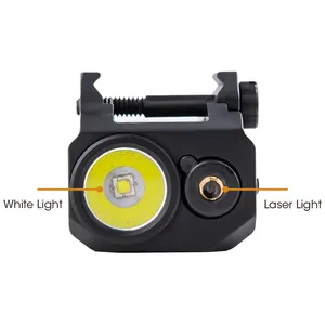 Supports sur rail Mini lampe de poche LED tactique laser rechargeable Combo