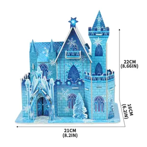 Papier personnalisé 3D Puzzle château modèle maison de poupée bricolage jeux de construction enfants Puzzle jouets