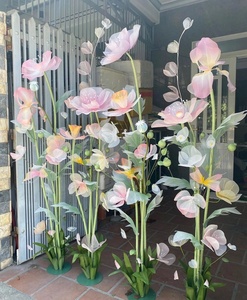 H-705 Organza gigante papavero Iris set di fiori finestra fiore artificiale Display decorazioni per eventi di nozze - Product Image 2