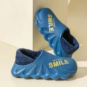 2021 Nieuwste Eva Pluche Bont Huis Outdoor Waterdichte Warme Coole Schoenen Smile Slippers Voor Mannen Vrouwen Unisex