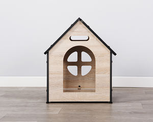 OEM ODM Wasserdichter hölzerner Hundehütte Innen-/Außen käfig für Haustiere mit Dreieck muster für kleine Haustiere Katzen freundlich - Product Image 1