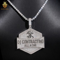Pendentif Homme Personnalisé en Argent Sterling S925 Moissanite VVS Effet Givré, Bijou Catholique Vintage, Test Diamant Approuvé