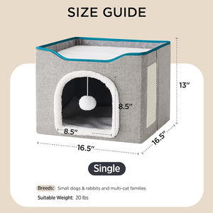 Cama para Gatos con Pelota Esponjosa y Rascador, Cueva para Gatos de Interior y Exterior, Refugio Plegable para Gatitos - Product Image 3