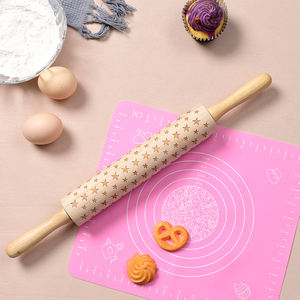 المصنع مباشرة عالية الجودة الخشب المتداول عصا شكل نجمة المطاط الخشب دبابيس اللف طويلة الأمد عصا خشبية - Product Image 5