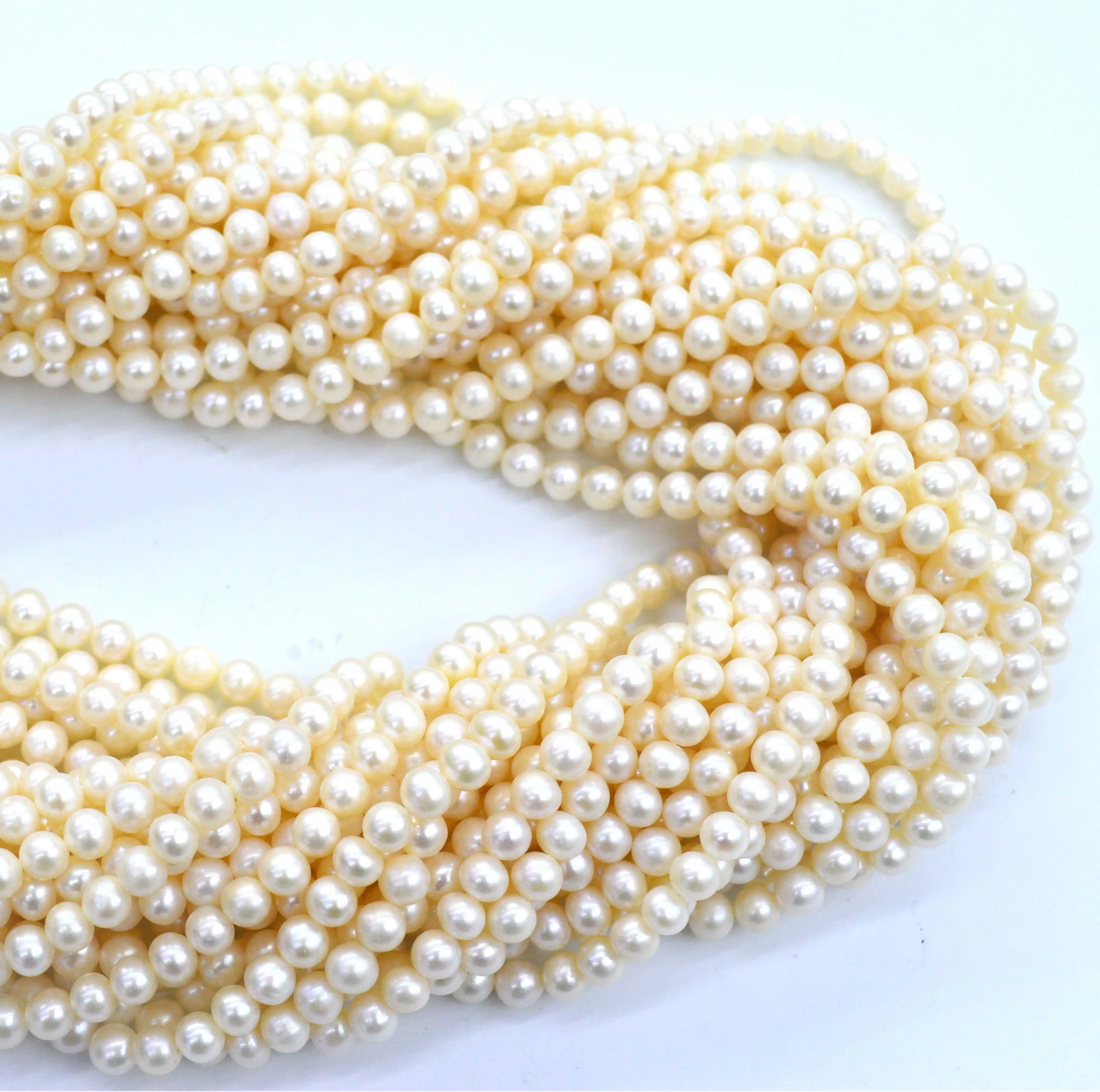 2~11mm Wholesale Natural White Colour Loose Strand Fresh Water Round Pearl Beads Bead For Earring Making