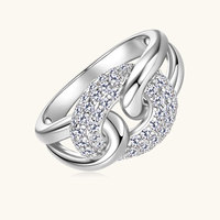 Bague en Gros de Pierres Précieuses Hip Hop Unisexe Tendance, Bague de Mariage Délicate à Maillons Croisés Infinis en Zirconia, Bague Torsadée Nouée, Cadeau Unisexe