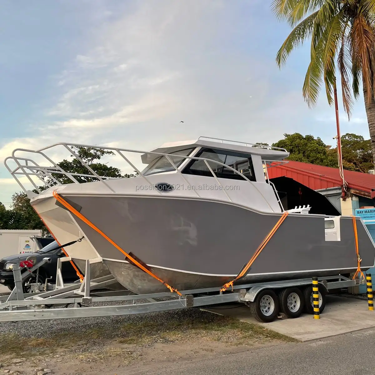 Aluminium Fish Boat Factory Sale Cabine Cruisers Catamaran 8.8m Avec Garantie