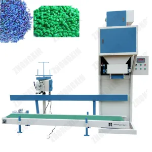 Máquina de embalagem granular de resina para alimentação de 15kg, 20kg e 25kg, máquina de embalagem e ensacamento com máquina de costura