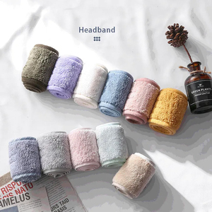 Diadema Ajustable de Terciopelo de Coral de Poliéster para Maquillaje y Spa <span class=keywords><strong>Facial</strong></span>, Toalla de Tela de Rizo con Cinta Mágica, Técnica de Tejido - Product Image 2