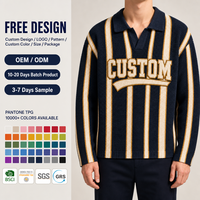 Pull en tricot rayé personnalisé pour homme, col en V vintage, style preppy, logo personnalisé, fabricant OEM ODM, pull en gros pour homme