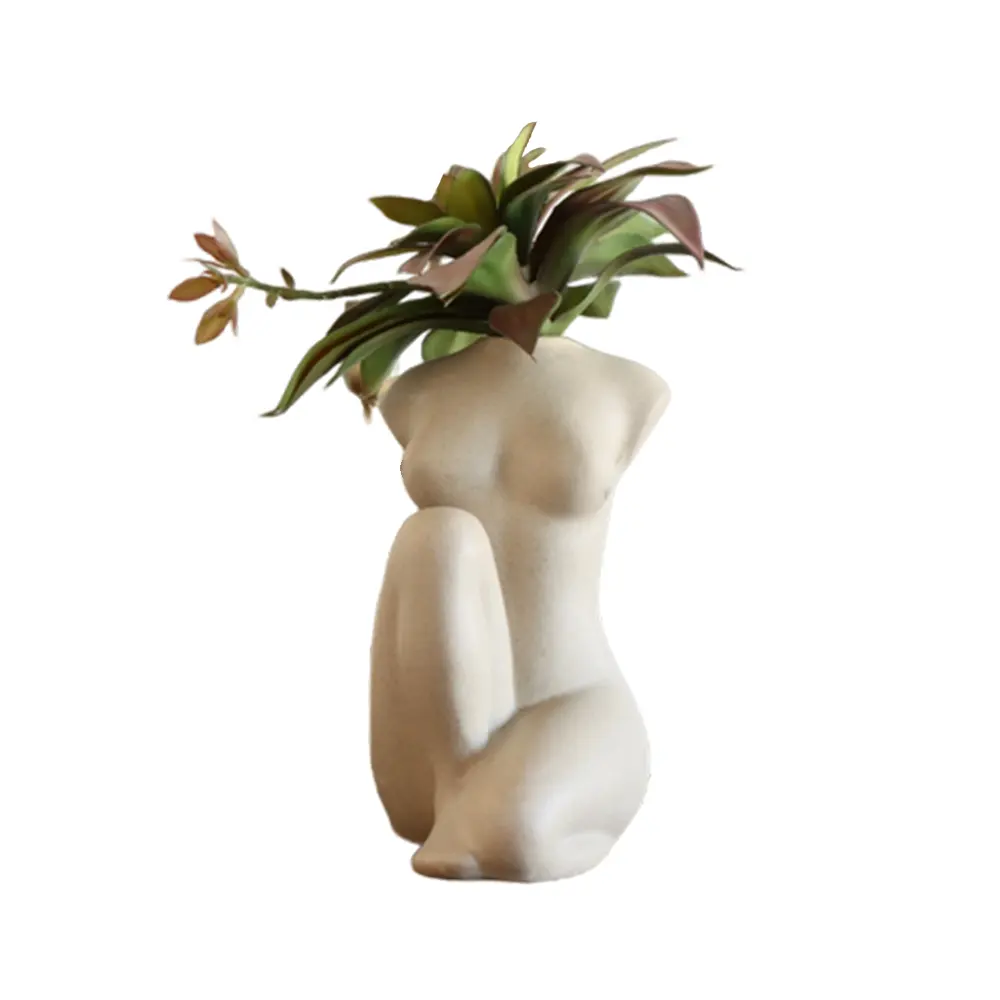 Großhandel Frauen Keramik Körper Vase Kunst weibliche Körper Blumenvase Unterstützung maßge schneiderte nordische Vase für Wohnkultur