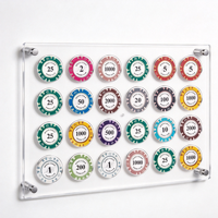 Support de présentation vertical moderne en acrylique transparent pour jetons de poker, boîte de rangement personnalisée pour salle de jeux