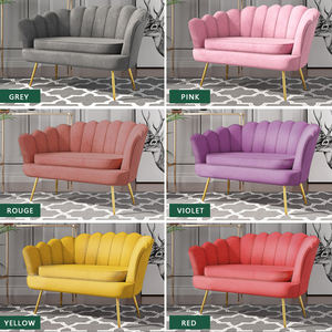 Canapé nordique simple moderne en velours et métal pour salon à la maison et réception <span class=keywords><strong>de</strong></span> bureau pour hôtels et appartements - Product Image 5