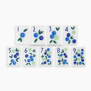 Fichas de Mahjong de Acrílico Americano de Alta Densidad Newport Botanical Line, Color Blanco Sólido, 160 Piezas, para Fiestas en el Jardín - Product Image 3