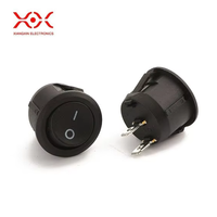 Interrupteur à bascule rond SPST à 2 broches - Mini-interrupteur de commande de puissance durable pour voitures, camions, bateaux, camping-cars