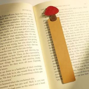 Creative PU Leather Mushroom <b>Bookmark</b> School Office Accessory Cute Page Marker Clip Decorative Book Page Holders for Book Lovers - Product Image 4