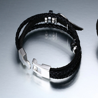Bijoux fantaisie Bracelet aile d'ange à fermoir magnétique en acier inoxydable pour homme
