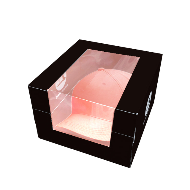 Hot Sale Custom Paper Hat Packaging Baseball Cap Gift Box With Clear Window