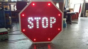 Señal de tráfico con energía <span class=keywords><strong>solar</strong></span>, señal de parada de carretera - Product Image 6