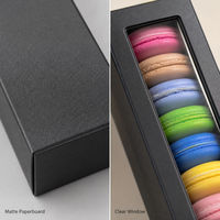 Clear Window Macaron Box Paperboard Dessert Gift Packaging Food Box for Bakery Retail and Gifting