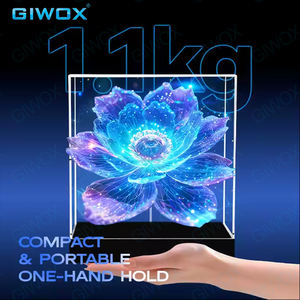 Proyector holográfico 3D GIWOX de 20cm, ventilador de holograma 3D de ojo desnudo, equipo de pantalla LED, batería integrada para presentación de regalos - Product Image 2