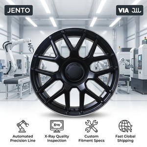 Cerchi in Lega JENTO 18 Pollici 8J 9J Sfalsati 5x112 ET42 ET45 CB66.6 Neri Lavorati a Macchina per Mercedes Audi A4 A6 VW Passat JWL VIA - Product Image 6