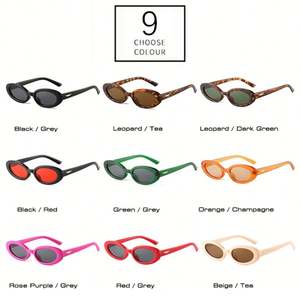 Gafas de Sol Ovaladas con Marco Pequeño y Remaches Retro de Moda con Logotipo Personalizado 2025, Gafas de Sol de Ojo de Gato con Protección UV400 en Color Caramelo para Mujer - Product Image 5