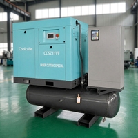 Compresseur d'air laser 16 bars lubrifié refroidi par air avec moteur de compresseur à vis PM VFD et traitement d'air intégré