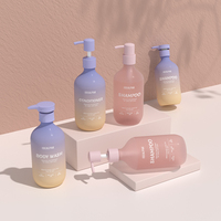 Bouteille de lotion en plastique PET personnalisée de 500 ml avec pompe et logo pour l'emballage de shampooing, d'après-shampooing et de gel douche